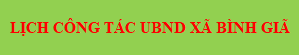 LỊCH CÔNG TÁC UBND XÃ BÌNH GIÃ